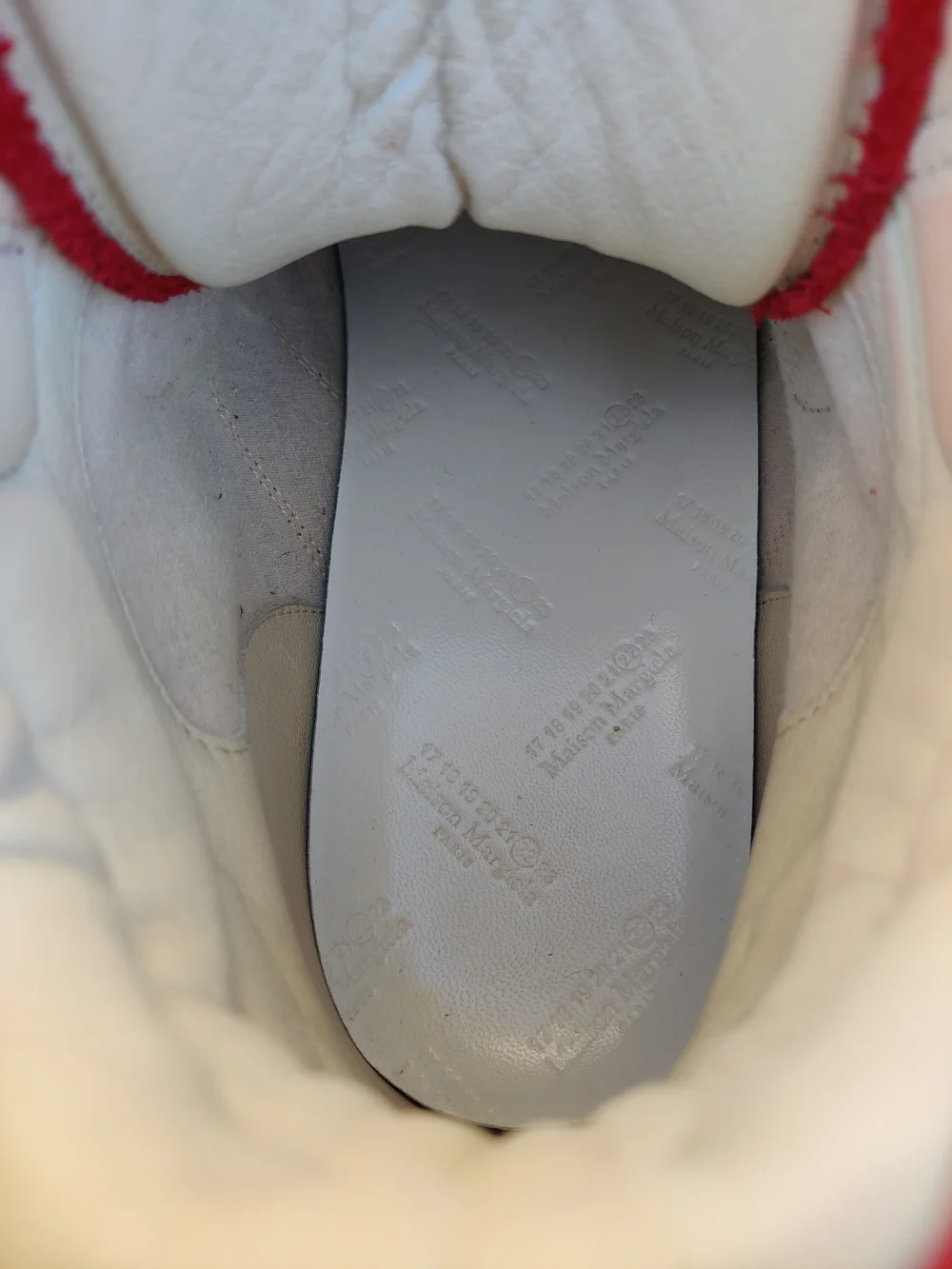Maison Martin Margiela Red High-Top Velcro Sneakers MESSAGE MY NUMBER 5107534561
